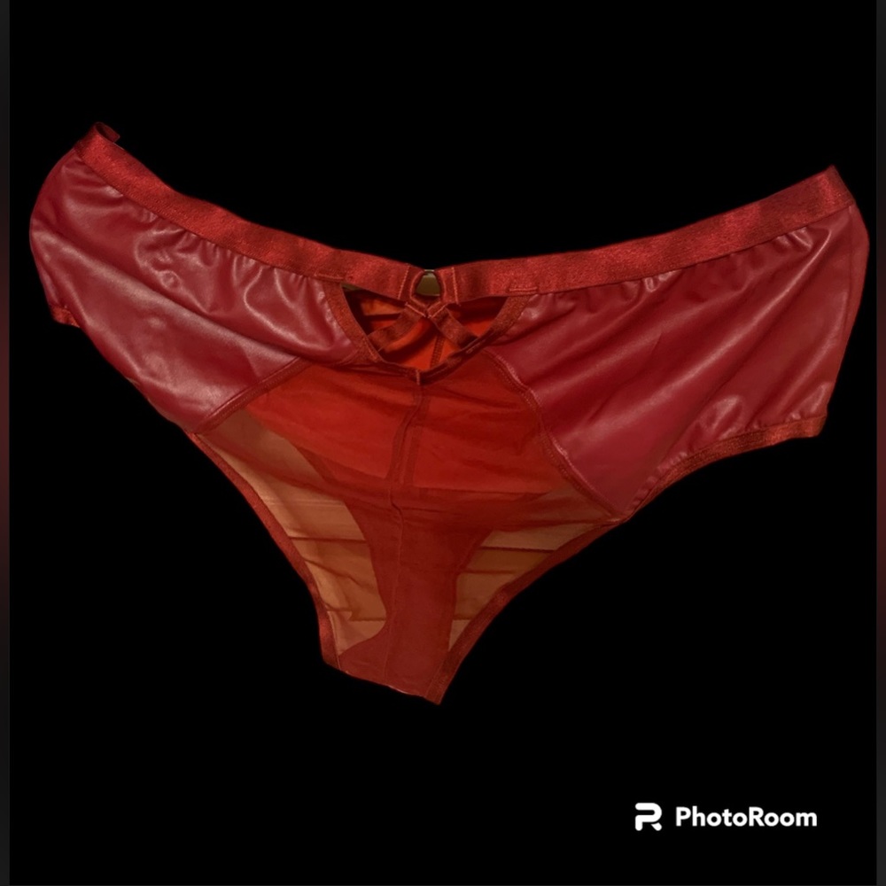 Torrid Size 1 Red Leather Lingerie Set NWT